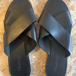 Madewell black leather sandals